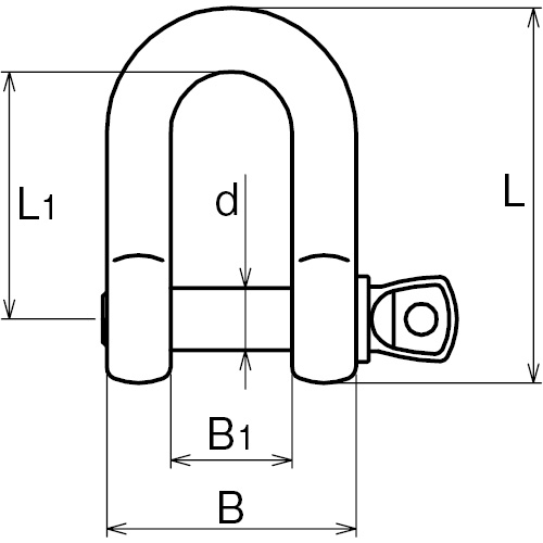 ASANO ピンシャックル (鍛造) 4mm 製品図面･寸法図