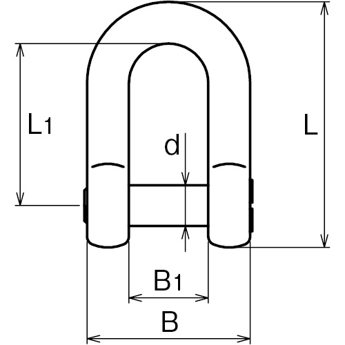 ASANO 沈みシャックル (鍛造) 4mm 製品図面･寸法図