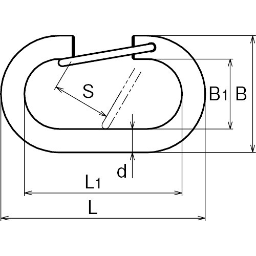 ASANO スプリングリンク (ステンレス) 4mm 製品図面・寸法図
