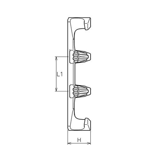 ASANO ロープグリッパー ダブル 最大使用ロープ径12mm AK1323 製品図面・寸法図