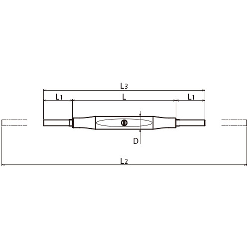 ASANO パイプターンバックルA型 ストレート 12mm 製品図面・寸法図