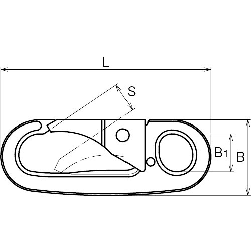 ASANO チェーンフックB型 5mm 製品図面・寸法図