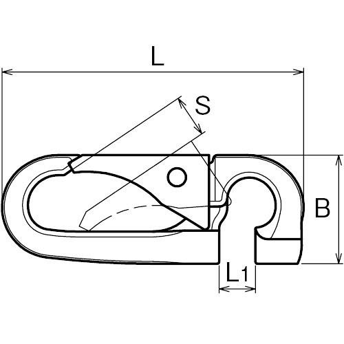 ASANO LKチェーンフックD型 5mm 製品図面・寸法図-1