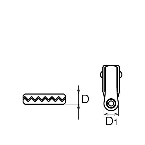 ASANO LKチェーンフックD型 5mm 製品図面・寸法図-2