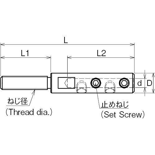ASANO SBターミナル (左ねじ) 3mm 製品図面・寸法図