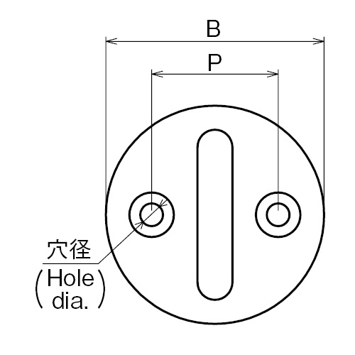 ASANO ラウンドアイ 黒塗装 5mm 製品図面・寸法図