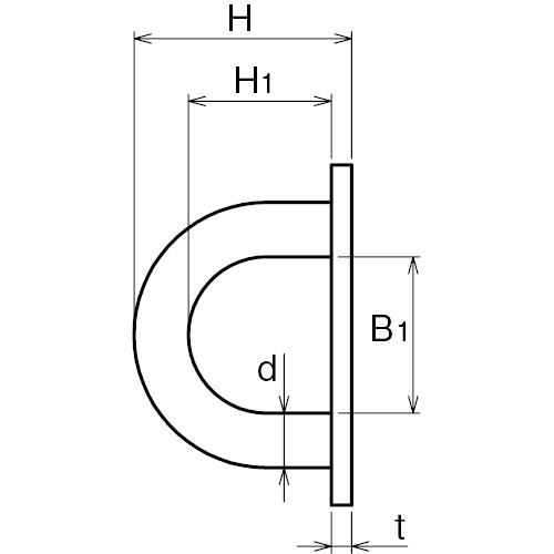 ASANO ラウンドアイ 黒塗装 5mm 製品図面・寸法図
