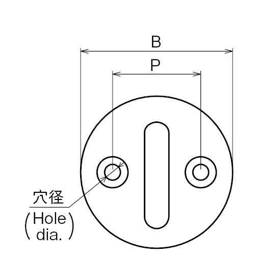 ASANO オープンラウンドアイ 黒塗装 5mm 製品図面・寸法図