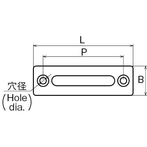 ASANO 角型パッドアイ 黒塗装 5mm 製品図面・寸法図