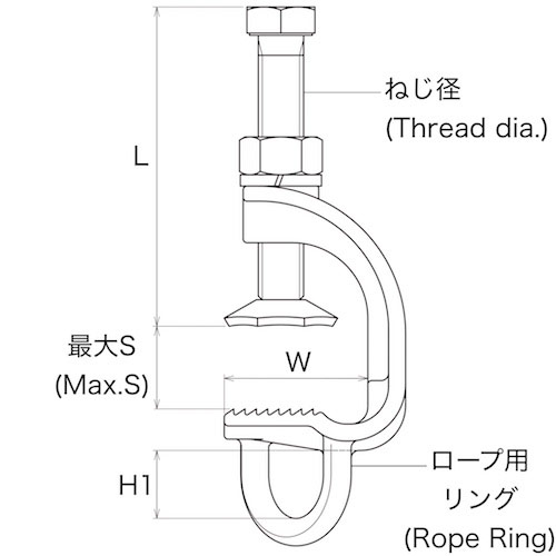 ASANO AKクランプ I-U型 製品図面・寸法図-1