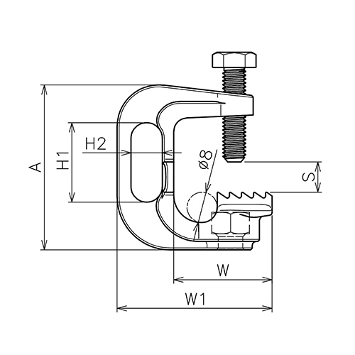 ASANO AKクリップ 16mm AK16330 製品図面・寸法図