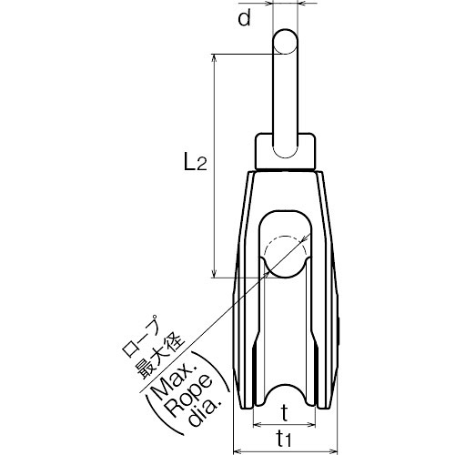 ASANO AKブロックPB型（ベアリング入り) 50mm 製品図面・寸法図