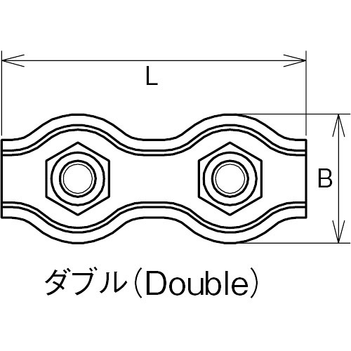 ASANO 板型ワイヤークリップ (Double) 4mm 製品図面・寸法図