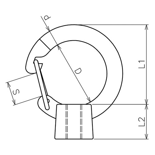 ASANO アイナット フック付 M12 製品図面・寸法図