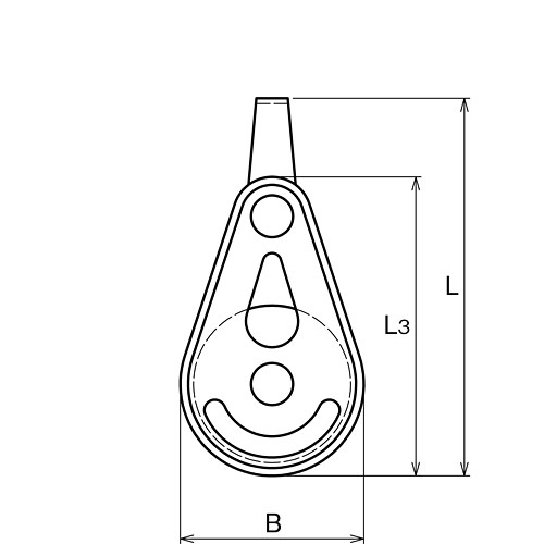 ASANO ミニブロック(固定式) 25mm 製品図面・寸法図