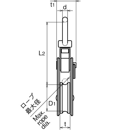 ASANO ミニブロック(回転式) 25mm製品図面・寸法図-2