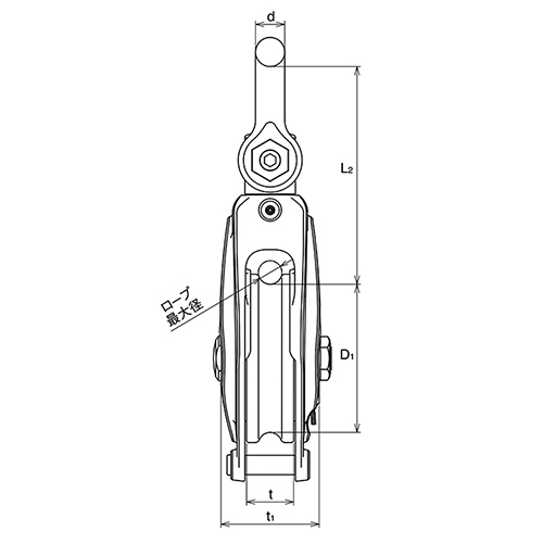 ASANO 強力ブロックPB-II型 (ベアリング入) 150mm AK1886 製品図面・寸法図