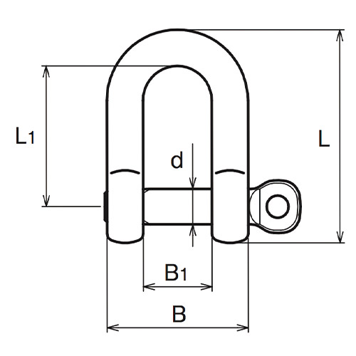 ASANO LKシャックル P型 7mm 製品図面･寸法図