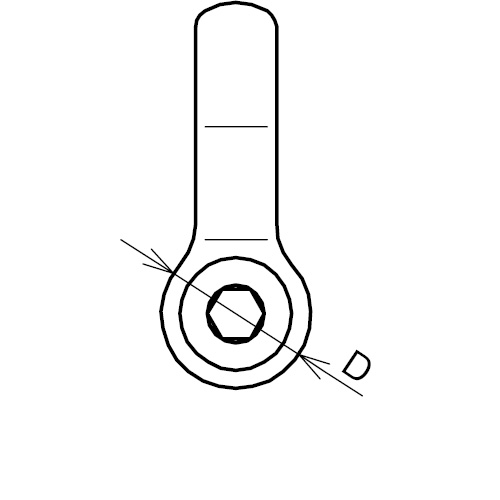 ASANO 半丸ボタンシャックル 5mm 製品図面･寸法図
