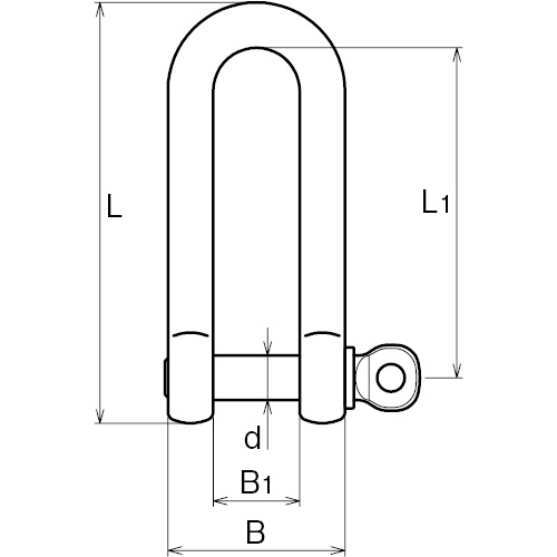 ASANO ロングシャックル 4mm 製品図面･寸法図