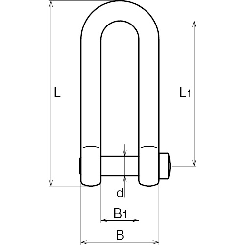 ASANO ロング角頭シャックル 8mm 製品図面･寸法図