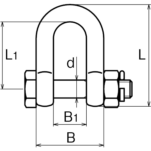 ASANO ボルトシャックル 9mm 製品図面･寸法図