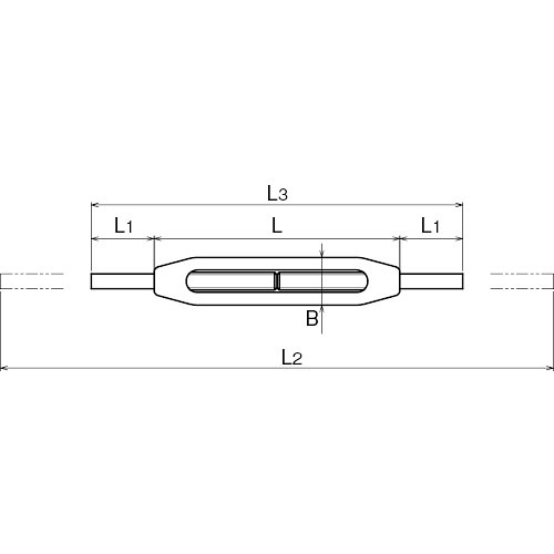 ASANO ターンバックルストレート 6mm 製品図面・寸法図