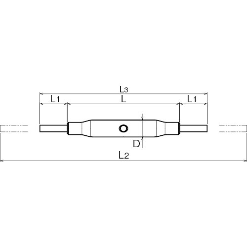 ASANO パイプターンバックルストレート 8mm 製品図面・寸法図