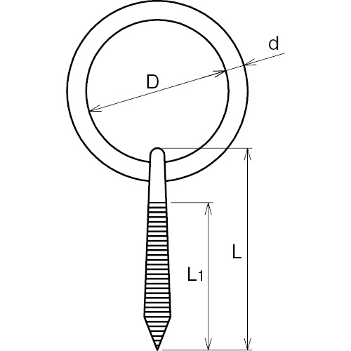 ASANO 打ち込み丸環 3mm 製品図面･寸法図
