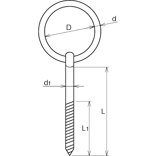 ASANO 丸環スクリュー 3mm 製品図面･寸法図