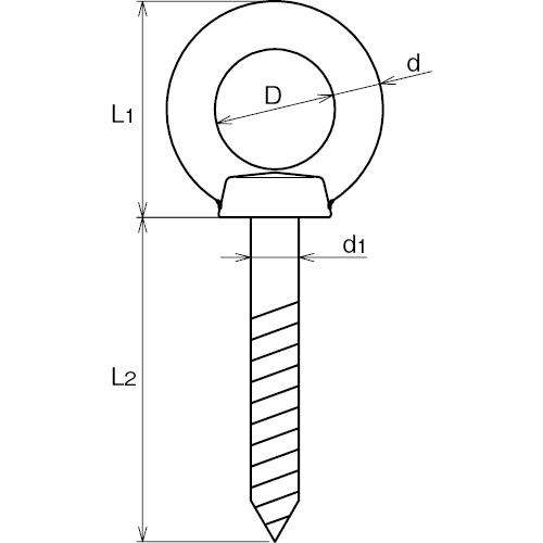 ASANO ロングアイスクリュー 4mm 製品図面･寸法図