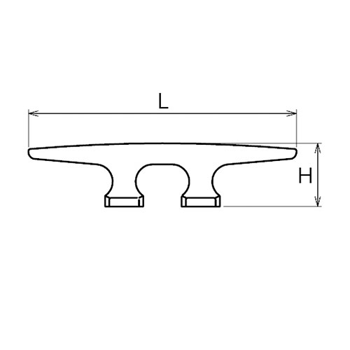 ASANO クリート (ロープ固定金具) サイズ140mm AK3701 製品図面・寸法図