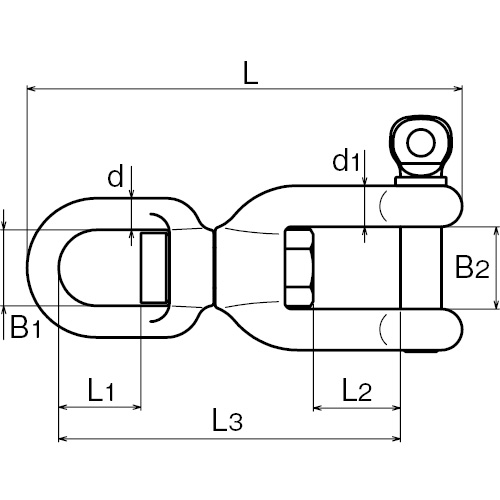 ASANO スイベルSC 8mm 製品図面・寸法図