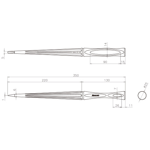 ASANO ライトスパイキSG 25Lサイズ AK4296 製品図面・寸法図