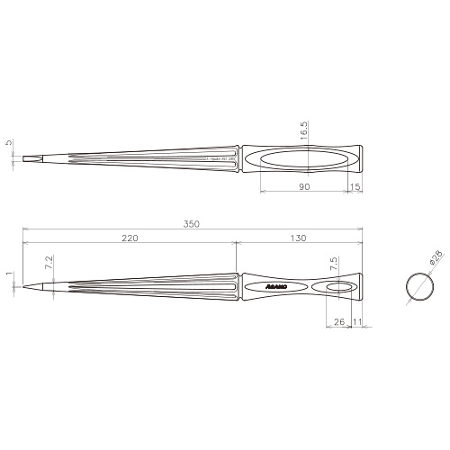ASANO ライトスパイキSG 28Sサイズ AK4297 製品図面・寸法図