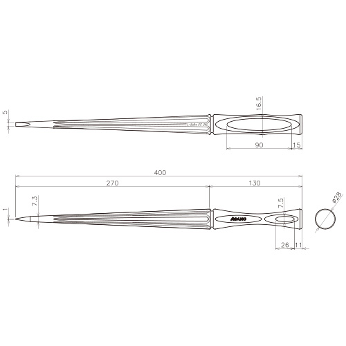 ASANO ライトスパイキSG 28Lサイズ AK4298 製品図面・寸法図