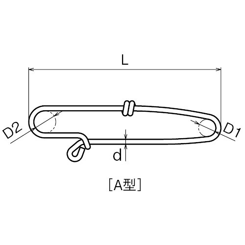 ASANO ブランケットピン (A型) 2.6mm 製品図面・寸法図
