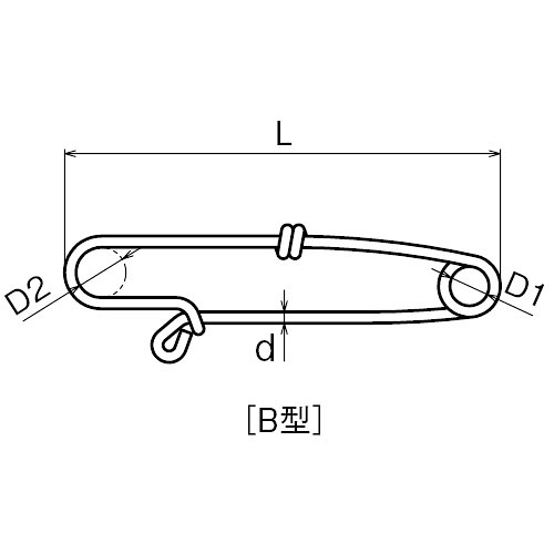 ASANO ブランケットピン (B型) 2.6mm 製品図面・寸法図