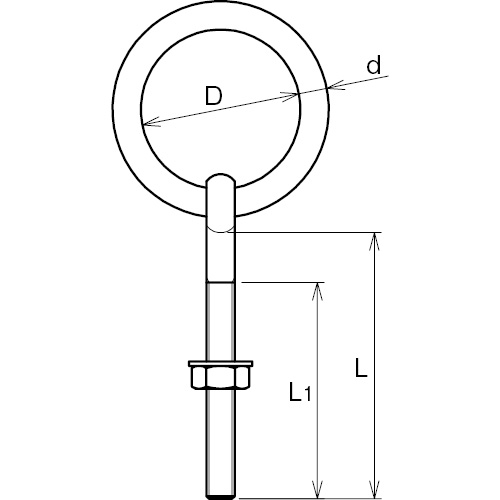 ASANO 丸環ボルト 6mm 製品図面･寸法図