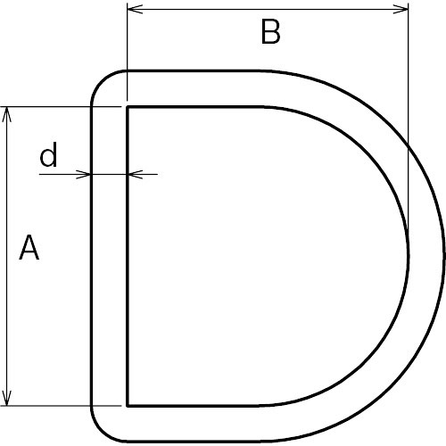 ASANO D型リング 3*20mm 製品図面・寸法図