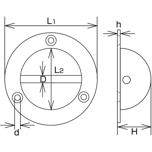 水本 ステンレス 埋込みフック チェーン径2～3mm用 製品図面・寸法図