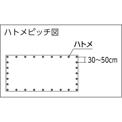 TRUSCO 防炎シートα軽量 1.8×3.4m ブルー 製品図面・寸法図