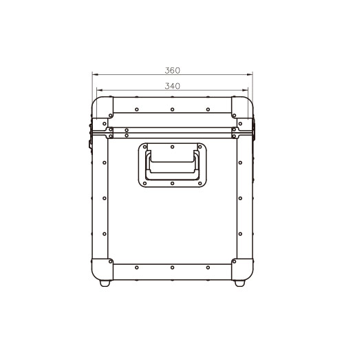 TRUSCO 万能アルミ保管箱 オリーブドラブ 480×360×410 製品図面・寸法図