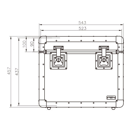 TRUSCO 万能アルミ保管箱 オリーブドラブ 543×410×457 製品図面・寸法図