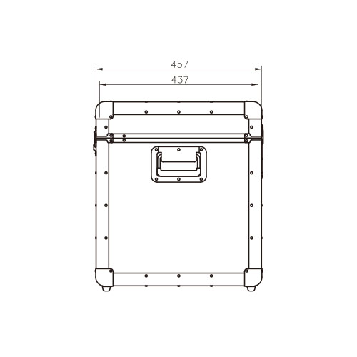 TTRUSCO 万能アルミ保管箱 オリーブドラブ 610×457×508 製品図面・寸法図