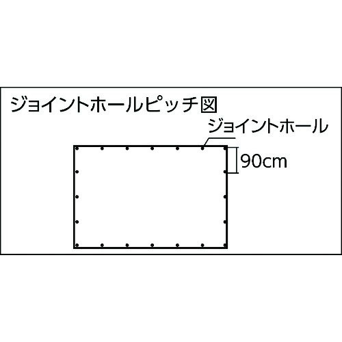 TRUSCO #2200 ブルーシート 1.8×1.8m 製品図面・寸法図