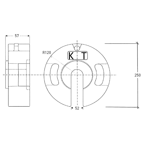 丸型ウエイト10kg 製品図面・寸法図