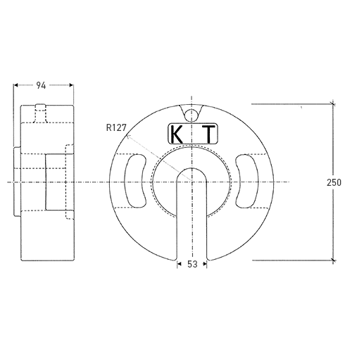 丸型ウエイト20kg 製品図面・寸法図