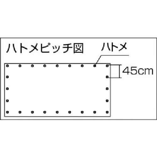 萩原 透光防炎シート 半透明 1.8×3.6m 製品図面・寸法図