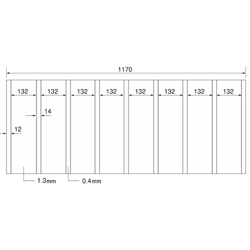 スワロン ハイパーアコーディオン 耐寒透明 1170mm巾×12m巻 1.3mm厚 製品図面・寸法図